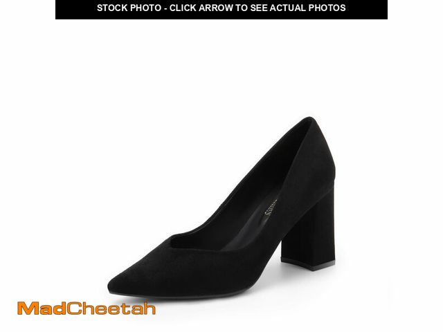 Lot 74-12711305 - DREAM PAIRS WomenÃ¢â¬â¢s High Chunky Closed Toe Block Heels Pointed Toe Wedding Party Elegant Slip...