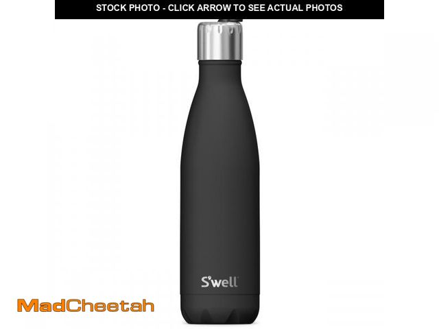 Lot 74-12121591 - S'well Stainless Steel Water Bottle with Flip Straw Cap, 17oz, Onyx, Triple Layered Vacuum Insulated...