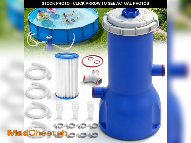 Lot 74-14151761 - Pool Pump and Filter Above Ground, 1000 Gallon Swimming Filter Cartridge Pumps, Electric Filters Pum...