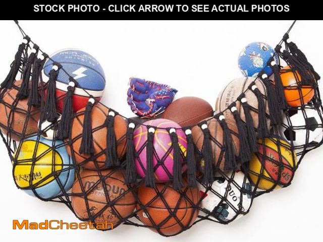 Lot 74-12331981 - Sports Storage Organizer Garage Ball Storage Wall Hanging Organizer Net for Basketballs, Volleyballs...