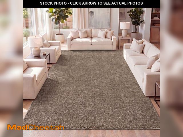 Lot 74-14611291 - JONATHAN Y Haze Solid Low-Pile Brown Indoor Area Rug 5x8, Coastal,Bohemian,Minimalist,Classic, Easy-...