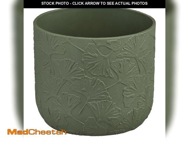 Lot 74-12464520 - *SEE DETAILS* Vigoro 5 in. Cordelia Green Leaf Print Self-Watering Recycled Materials Planter (5 in....