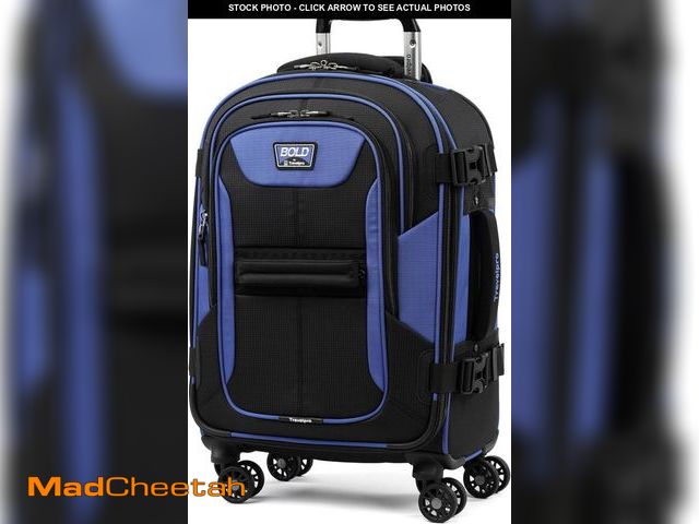 Lot 74-12285864 - Travelpro Bold Softside Expandable Carry on Spinner Luggage, Carry on 21-Inch, Blue/Black - UNUSED