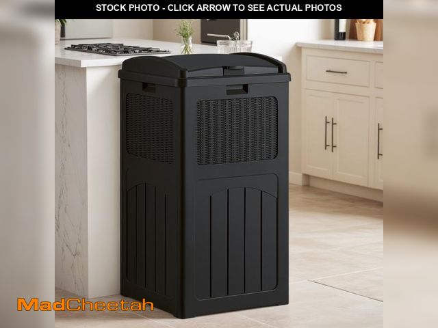 Lot 74-12480004 - Homall Homes 36 Gallon Trash Can Plastic Kitchen Trash Can Black - USED