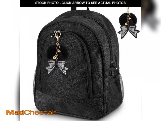 Lot 74-12118926 - Noveread Large Cheer Backpack with Bow Keychain Cheerleading Glitter Backpack Cheerleaders Gift Chee...