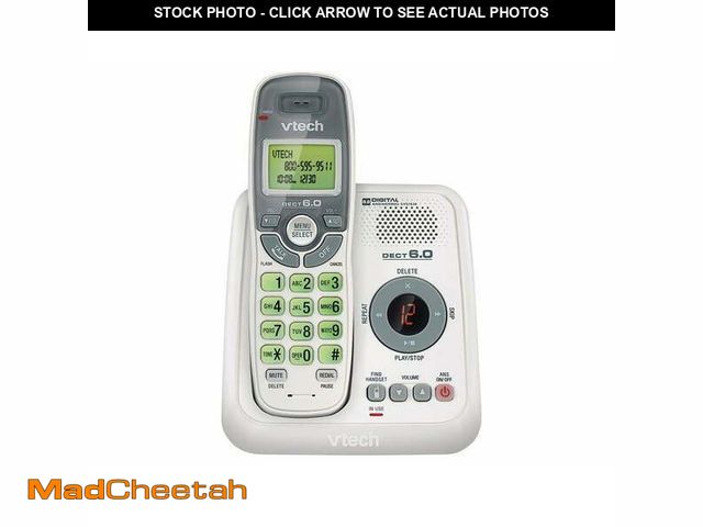 Lot 74-12860224 - VTech CS6124 DECT 6.0 Cordless Phone with Answering System and Caller ID/Call Waiting, White - UNUSE...