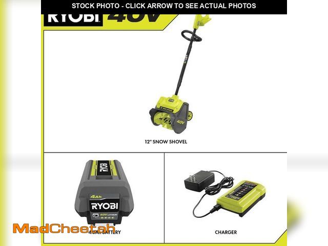 Lot 74-13112927 - RYOBI 40V 12 in. Single-Stage Cordless Electric Snow Shovel with 4.0 Ah Battery and Charger - UNUSED