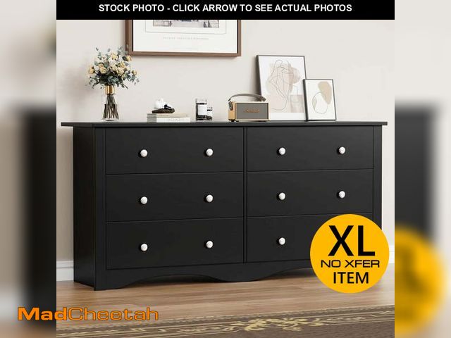 Lot 74-12680011 - Lumihaven Rustic Modern Chest of 6 Drawers,Extra Wide Double Dresser for Master Bedroom or Nursery S...