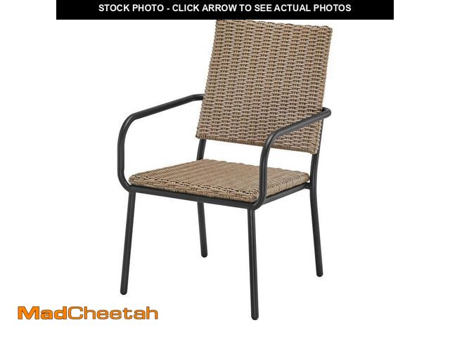 Lot 74-14361245 - StyleWell Esther wood Black Wicker Steel Outdoor Dining Chair - UNUSED