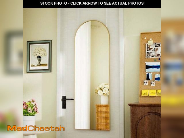 Lot 74-14436714 - BEAUTYPEAK 50"x 16"Arched Full Length Mirror Wall Mounted Door Mirror,Glod - UNUSED