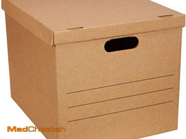 Lot 74-12396425 - Basics Moving Boxes with Handles and Lids, 19 x 14.5 x 15.5 in, Brown, 10-Pack, Medium - UNUSED