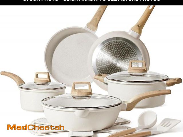 Lot 74-12527623 - CAROTE 13 Pcs Pots and Pans Set Nonstick,Cookware Set Kitchen Cooking Set with Utensil and Pan Prote...