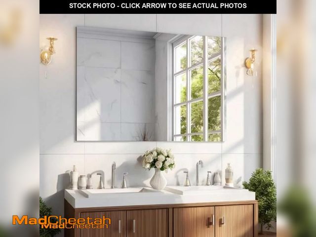 Lot 74-12081661 - KOCUUY Frameless Mirror, 36"x48" Bathroom Mirror for Over Sink, Unframed Vanity Mirror, Large Rectan...