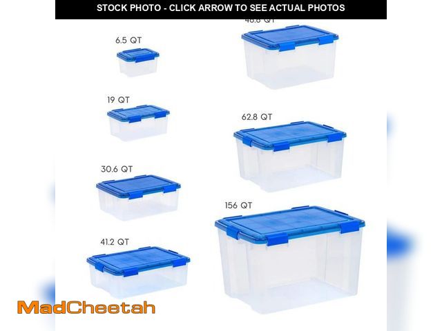 Lot 74-14193142 - IRIS 60 Qt./15 Gal. WeatherPro Plastic Storage Tote (Set of 3) - UNUSED