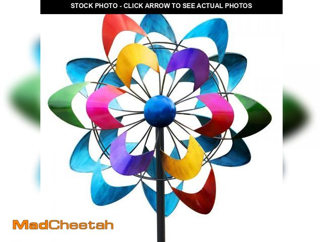 Lot 74-12149122 - Gronhof 20" Dia Large Wind Spinners, Metal Kinetic Windmill Yard Art, Dual-Sided Colorful Wind Sculp...