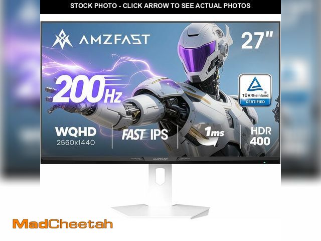 Lot 74-13582918 - Amzfast 27 inch 1440P 200Hz/180Hz White Gaming Monitor, 2K QHD (2560 Ãâ1440),MPRT 1ms Fast IPS | ...