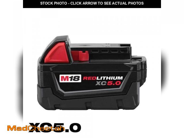 Lot 74-12390826 - Milwaukee M18 18-Volt 5.0 Ah Lithium-Ion XC Extended Capacity Battery Pack - UNUSED
