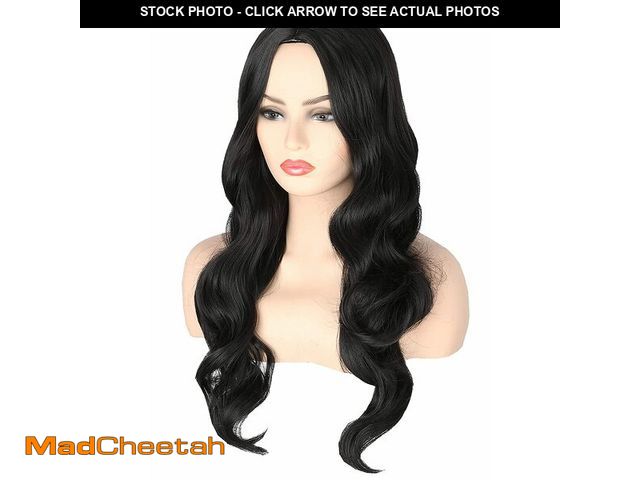 Lot 74-12717975 - Topcosplay Black Wigs for Women Long Wavy Middle Part Full Wigs Halloween Cosplay Synthetic Wig - US...