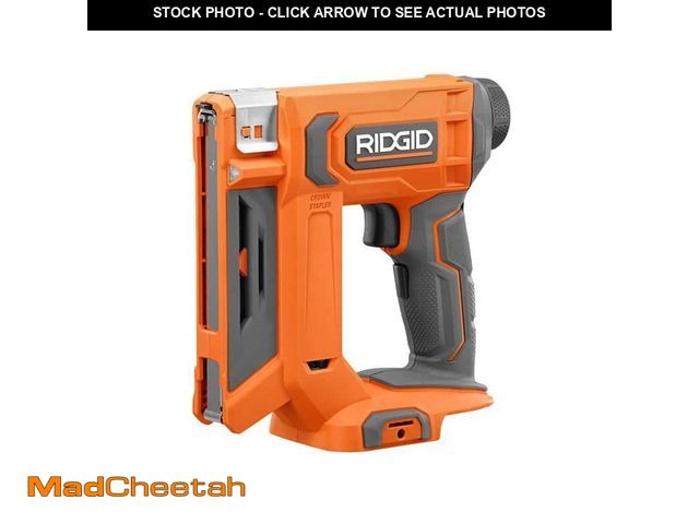 Lot 74-12465337 - RIDGID 18V Cordless 3/8 in. Crown Stapler (Tool Only) R09897B - UNUSED