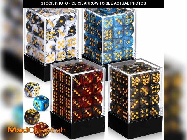 Lot 74-13569165 - Foilswirl 144 Pcs 12mm 6 Sided Mini Dice Set for School Classroom Table Games D6 Game Standard Dice ...