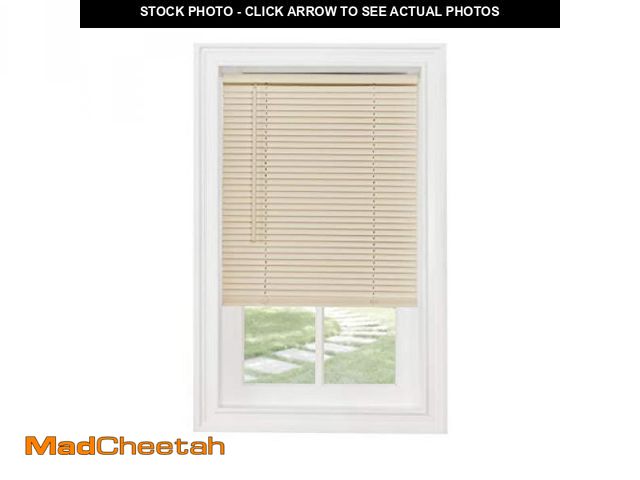 Lot 74-12398920 - Cordless Light Filtering Mini Blind - 26 Inch Width, 64 Inch Length, 1" Slat Size - Alabaster - Cord...