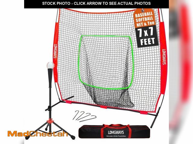 Lot 74-14281053 - 7'x7' Portable Baseball Net Set with Baseball Tee and Bag for Practice - UNUSED