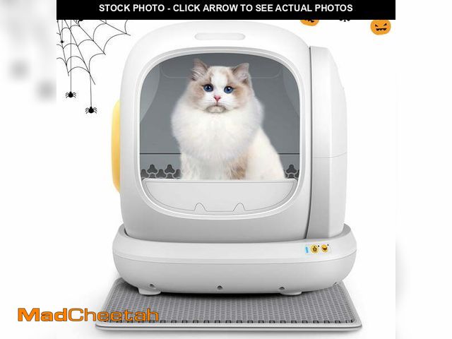 Lot 74-12638181 - 75L Smart Automatic Self-Cleaning Cat Litter Box, APP Control/Integrated Safety Protection,White - U...