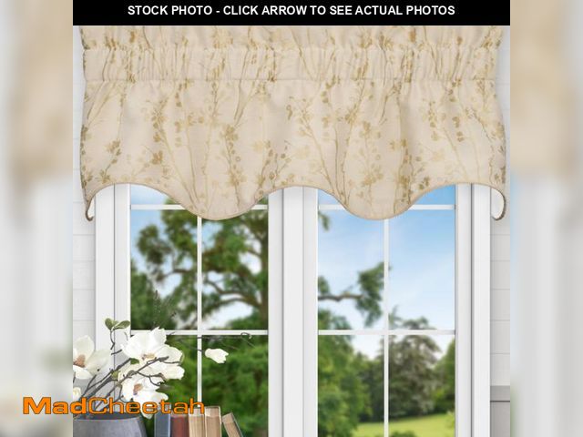Lot 74-4830466 - Winston Porter Mahtomedi Floral 50" Curtain Valance EQK1710 Color: Ivory - 15'' H X 50'' W (SINGLE P...
