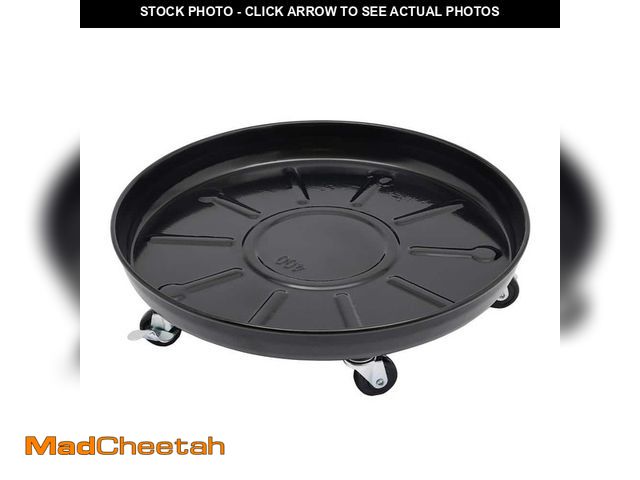 Lot 74-14115277 - 2-Pieces 16 in. W Black Iron Round Flower Pot Tray Plant Tray for Indoor Outdoor Flower Pot with Uni...