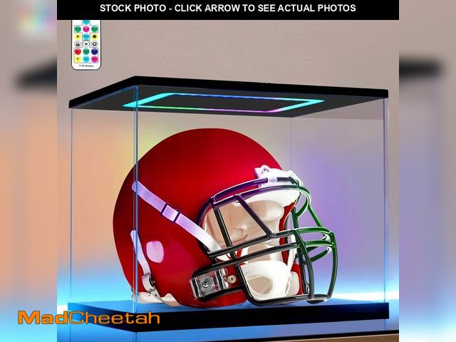 Lot 74-12709548 - AZEYN Football Helmet Display Case with Light, Multiple Color Lights Dustproof Protection Helmet Sho...