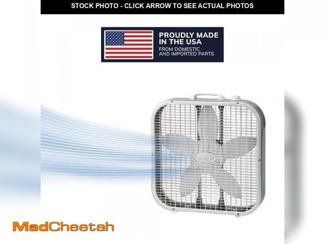 Lot 74-12086765 - (MISSING ONE FOOT) Lasko 20 in. 3 Speed Air Circulating Box Fan for Home in White with Save Smart Te...