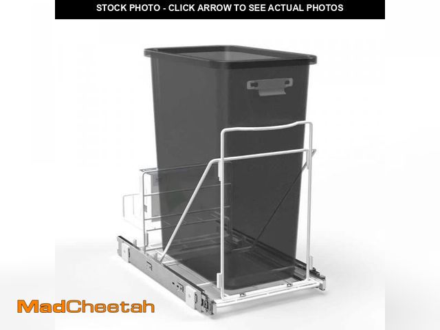 Lot 74-12492059 - Home Zone Living Pull Out Kitchen Trash Can Frame for Under Cabinet with Adjustable Design, Frame On...