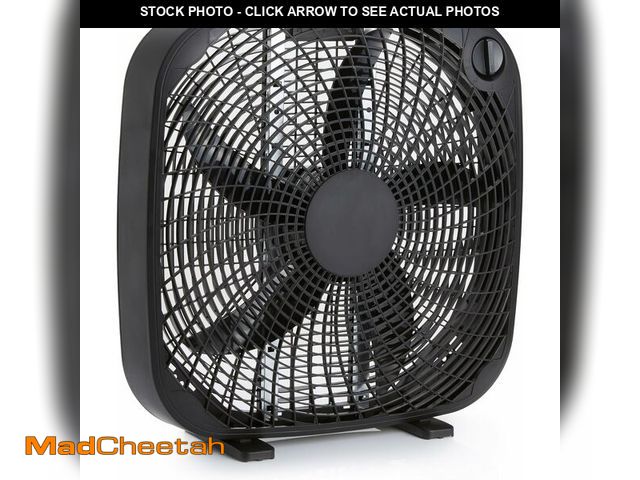 Lot 74-13709208 - Basics 3 Speed Box Fan, Indoor Electric Fan for Home Cooling, 5 Blades, Lightweight Design, 67 Watts...