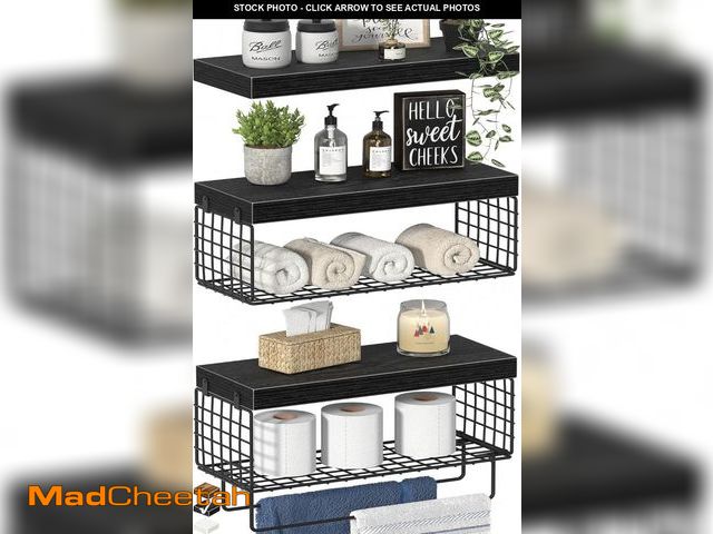 Lot 74-12328238 - KLUVIS Bathroom Floating Shelves Over Toilet - Shelf Above Toilet Storage Small Farmhouse Decor Shel...