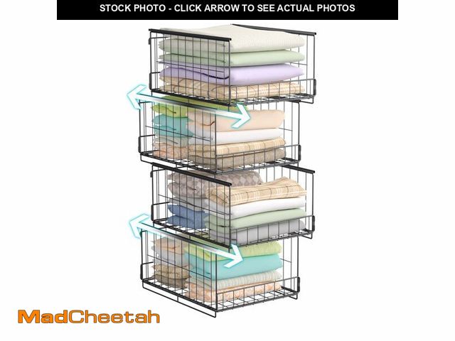 Lot 74-12718481 - Vathingood 4-Tier Stackable Closet Organizers and Storage Shelves,Foldable Closet Shelf Organizer Sy...
