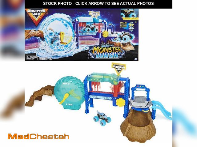 Lot 74-13042290 - Monster Jam, Megalodon Monster Wash, Includes Color-Changing Truck, Interactive Water Play Kids Toys...