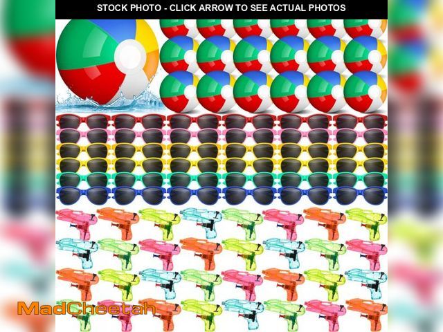 Lot 74-12220517 - Seematn 108 Pcs Pool Beach Party Favors Bulk - Include Neon Sunglasses Colorful Mini Water Gun 6 Inc...