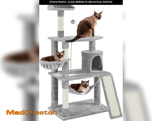Lot 74-12399463 - Yaheetech 63.5in Multi-Level Cat Tree Tower Condo with Scratching Posts, Platform &amp; Hammock, Cat...