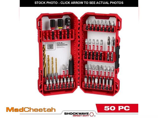 Lot 74-14604902 - Milwaukee SHOCKWAVE Impact Duty Alloy Steel Screw Driver Drill Bit Set (50-Piece) 48-32-4024 - UNUSE...