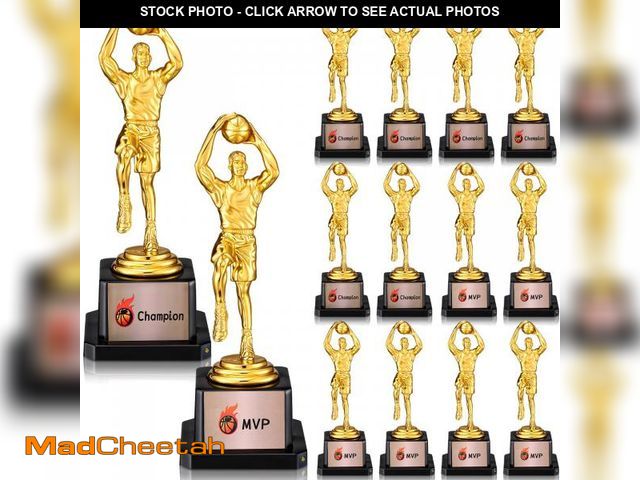 Lot 74-12312866 - Silipull 12 Pack Basketball Trophy Award Kits 6.7 Inch Sports Award Medals with Stickers Sports Cont...
