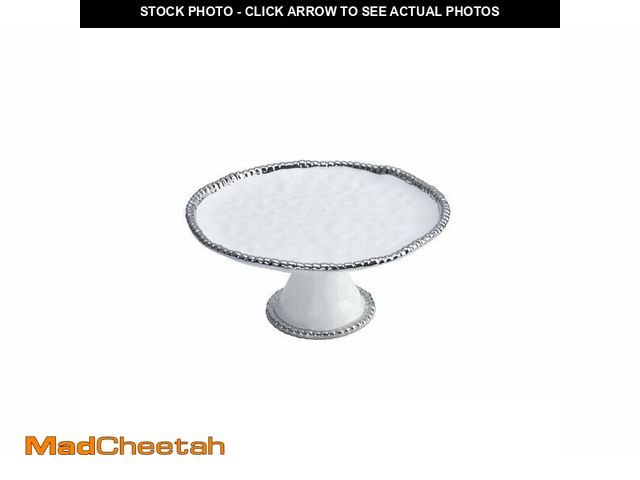 Lot 74-14270991 - Pampa Bay Golden Salerno Round Cake Stand (White) - UNUSED