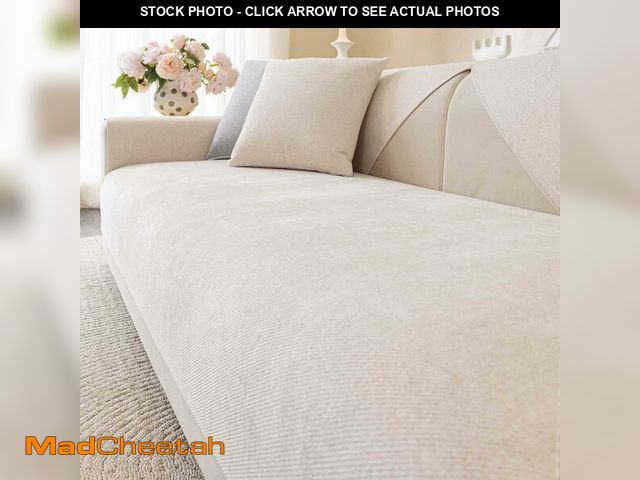 Lot 74-12969485 - Aucrovee Soft Plush Couch Cover Washable, Non Slip Pluffy Sectional Sofa Covers for 3 Cushion Couch ...