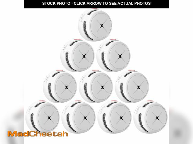 Lot 74-12708896 - AEGISLINK Smoke Detector 10-Year Battery with Test/Silence Button, Fire Alarm with Photoelectric Sen...