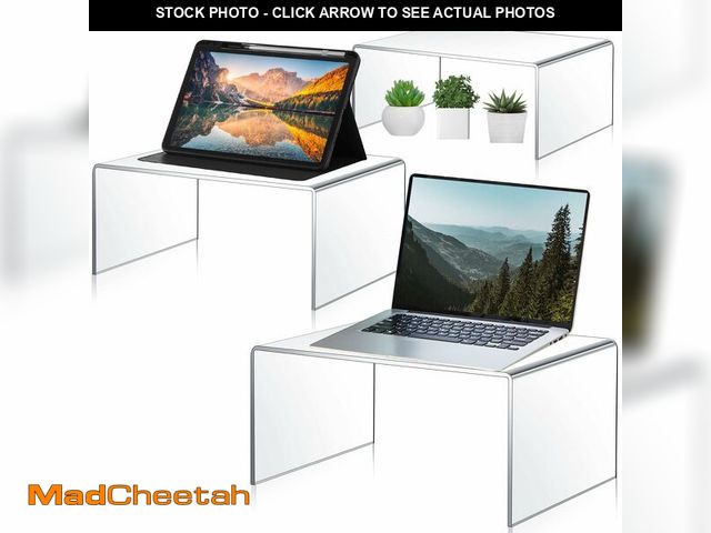 Lot 74-14212861 - RattanView 3 Pcs Extra Large 15, 14, 13 Inch Acrylic Display Risers Clear Acrylic Shelf Riser Displa...