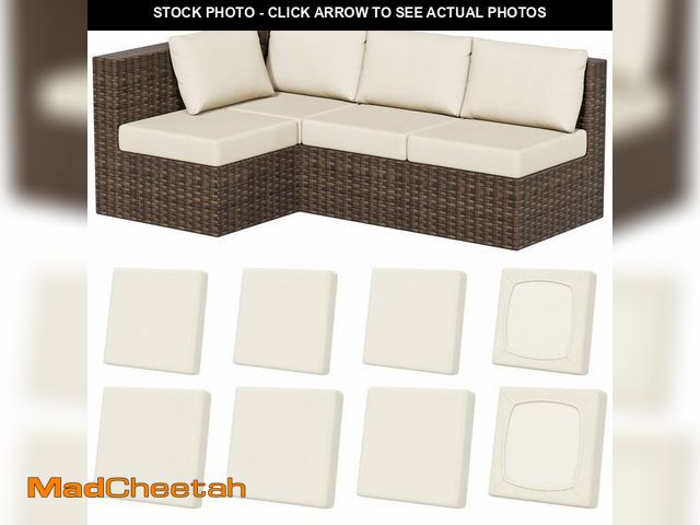 Lot 74-14386563 - Vorshape 8Pcs Stretch Patio Cushion Covers, Outdoor Couch &amp; Sofa Replacements Slipcovers for Pat...