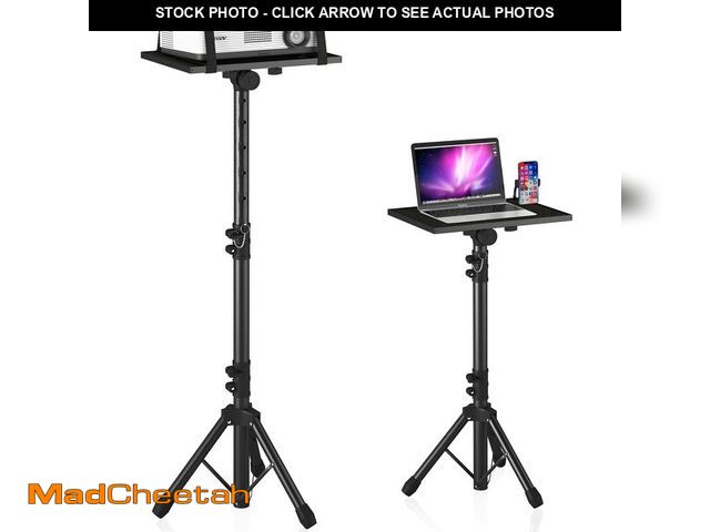 Lot 74-13698285 - Projector Stand Tripod Adjustable, Laptop Height from 23.5 to 46.5 inches with Gooseneck Phone Holde...