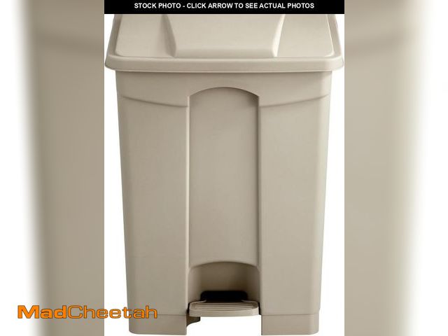 Lot 74-12510465 - Safco Step On Plastic Trash Can with Foot Pedal, 17 Gallon Garbage Can for Kitchen, Indoor or Outdoo...