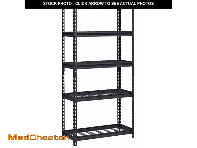 Lot 74-12862873 - Muscle Rack 30"W x 12"D x 60"H 5-Tier Steel Shelving with Wire Decking; 2,500 lb. Total Capacity; Bl...