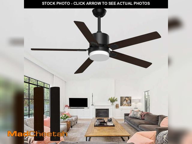 Lot 74-13656634 - Skeven Ceiling Fans with Lights and Remote, 60 inch Outdoor Ceiling Fan with Remote, Modern with Lig...