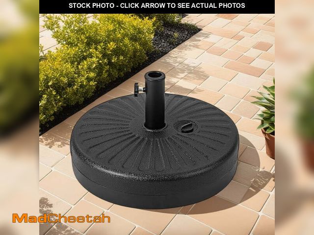 Lot 74-12556974 - Abble 80 lbs Patio Umbrella Base Heavy Duty HDPE Circular Water and Sand Fillable Umbrella Stand for...